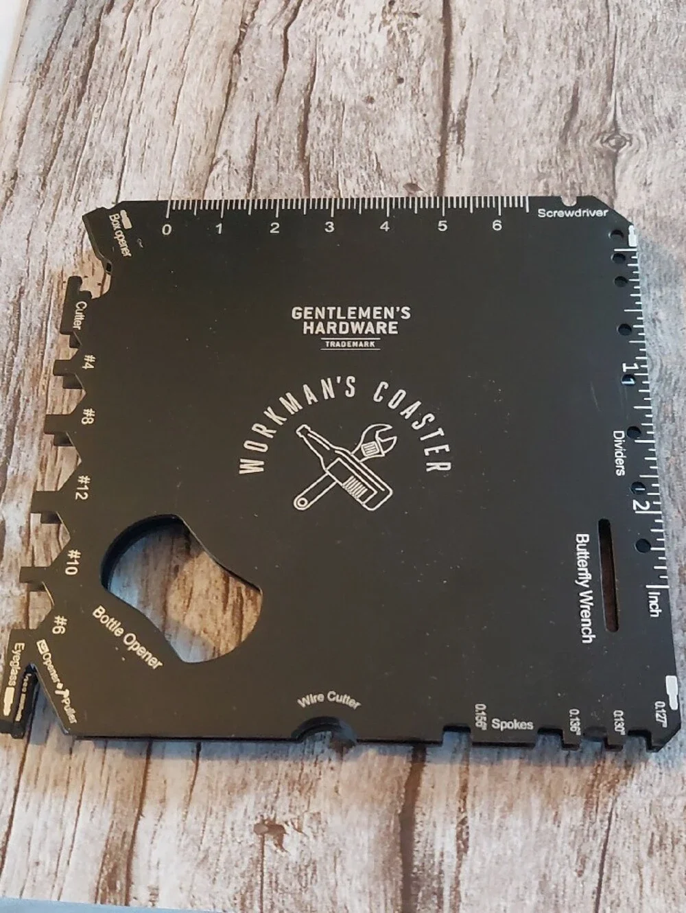 Black Workman's Coaster Multi-Tool Card